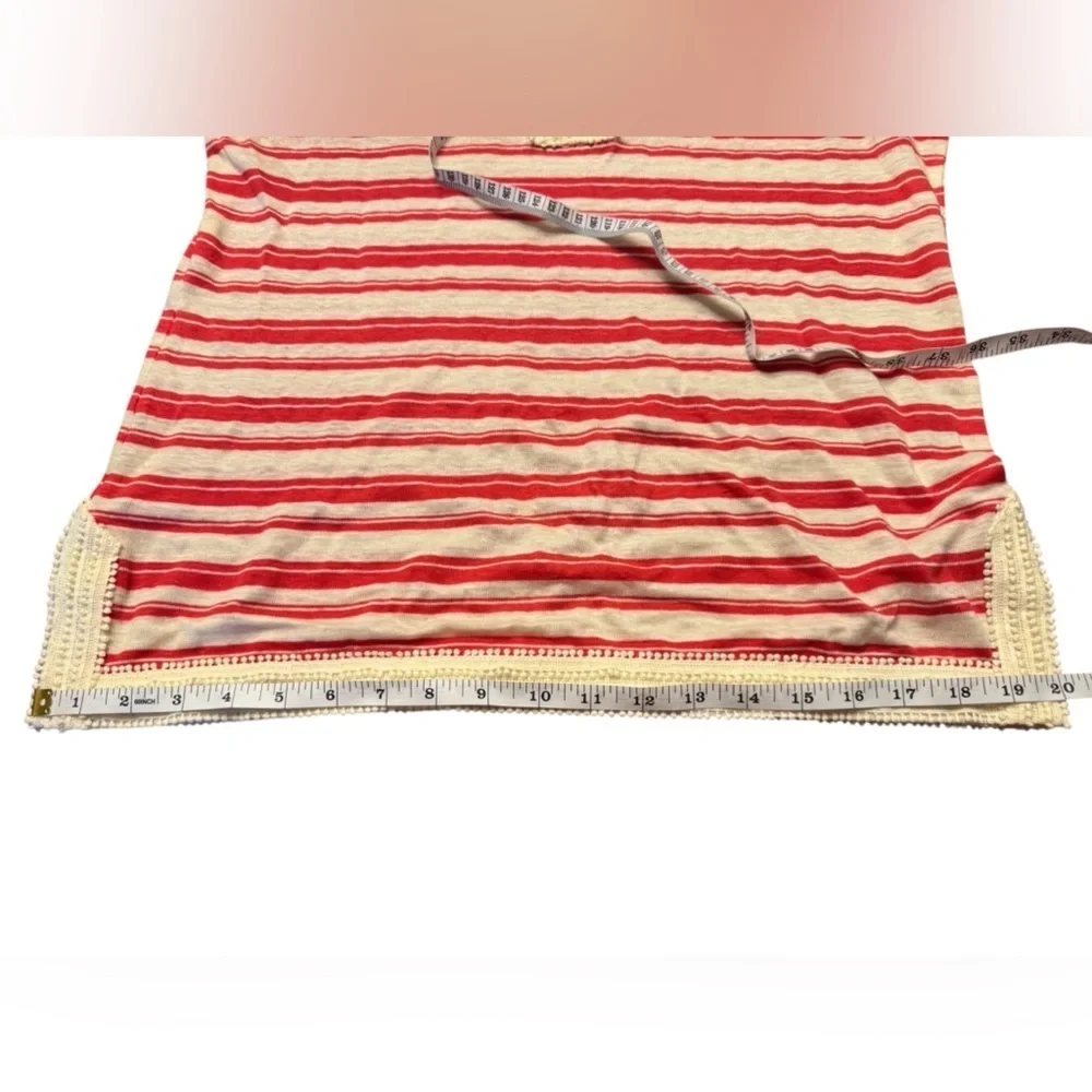 Tory Burch Stripe Linen Luxury Top, Cream Orange Stripe, M GUC